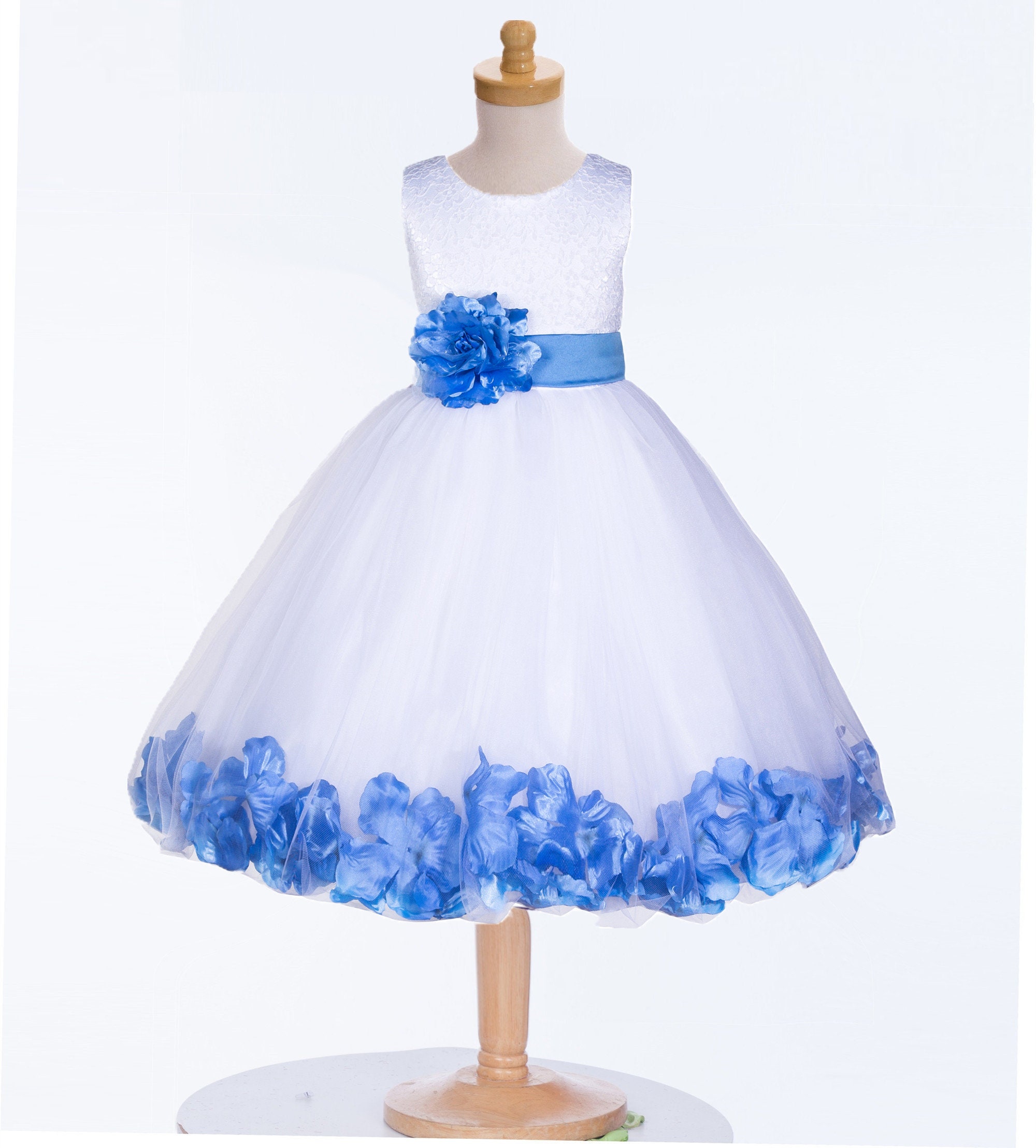 Floral Lace White Flower Girl Dress Rose Petals Flower Girl Etsy