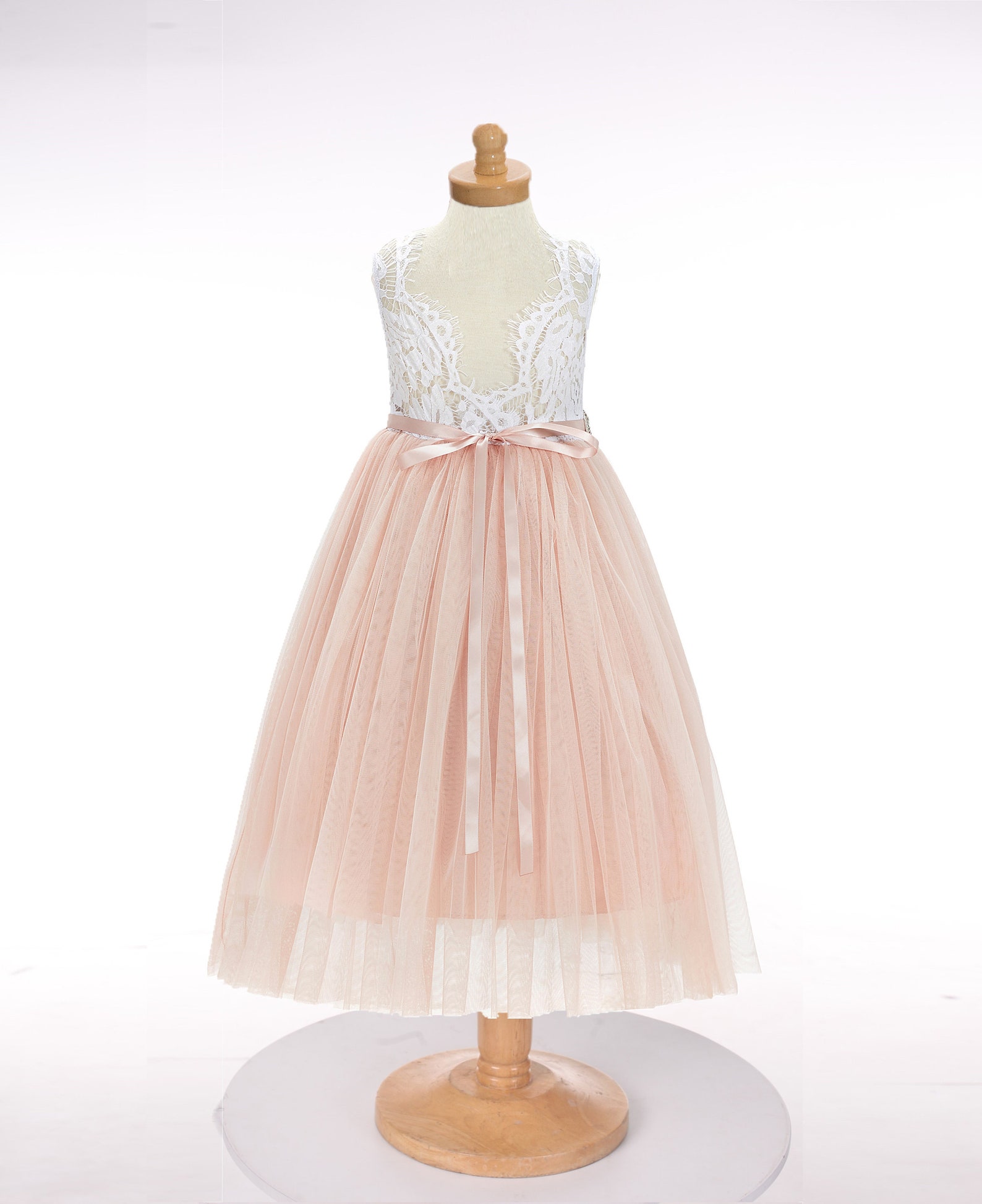 Eyelash Lace Back Flower Girl Dress Junior Bridesmaid Dress Etsy