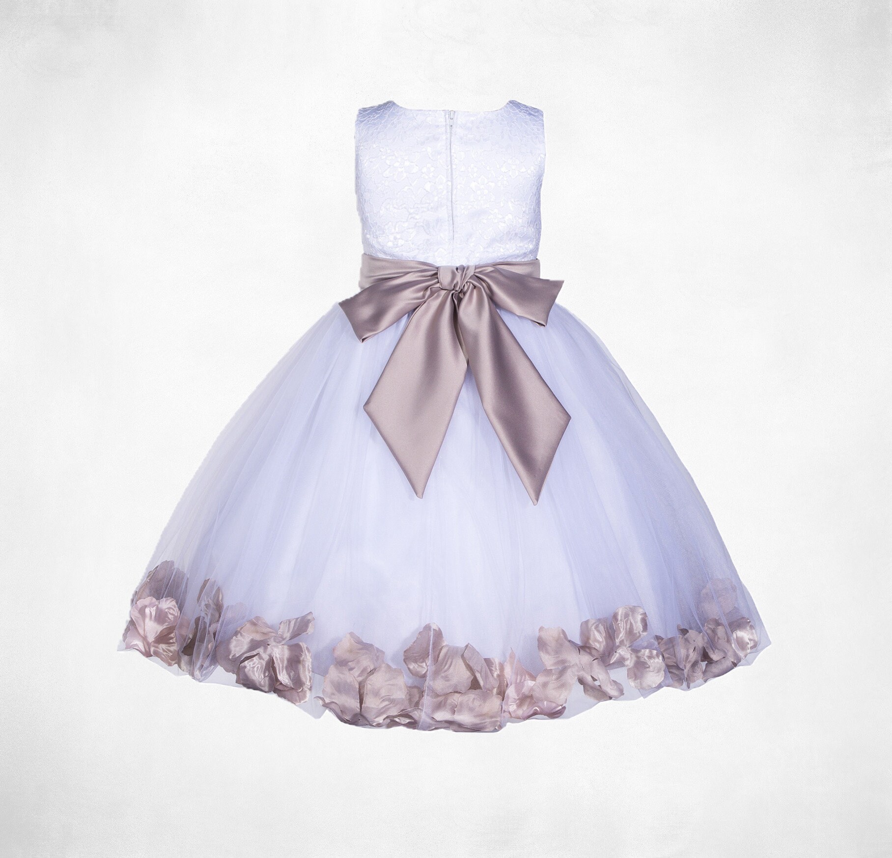Floral Lace White Flower Girl Dress Rose Petals Flower Girl Etsy