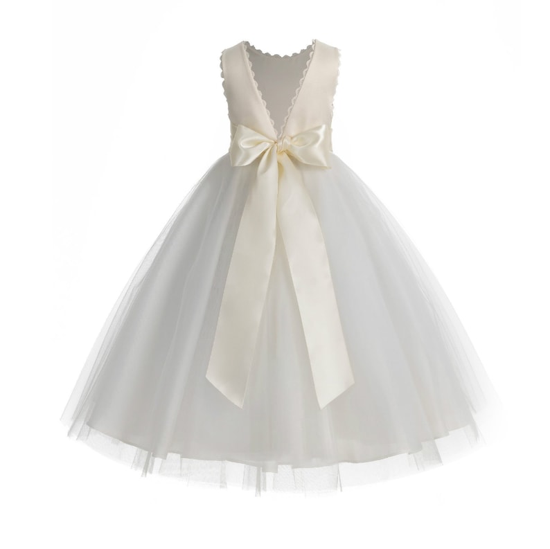 v back flower girl dress