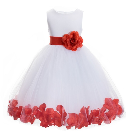 Vestido de niña de flores blancas Diseño de pétalos - Etsy España