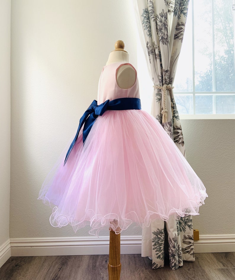 Baby Pink Flower Girl Dresses With Sash Princess Gown Etsy