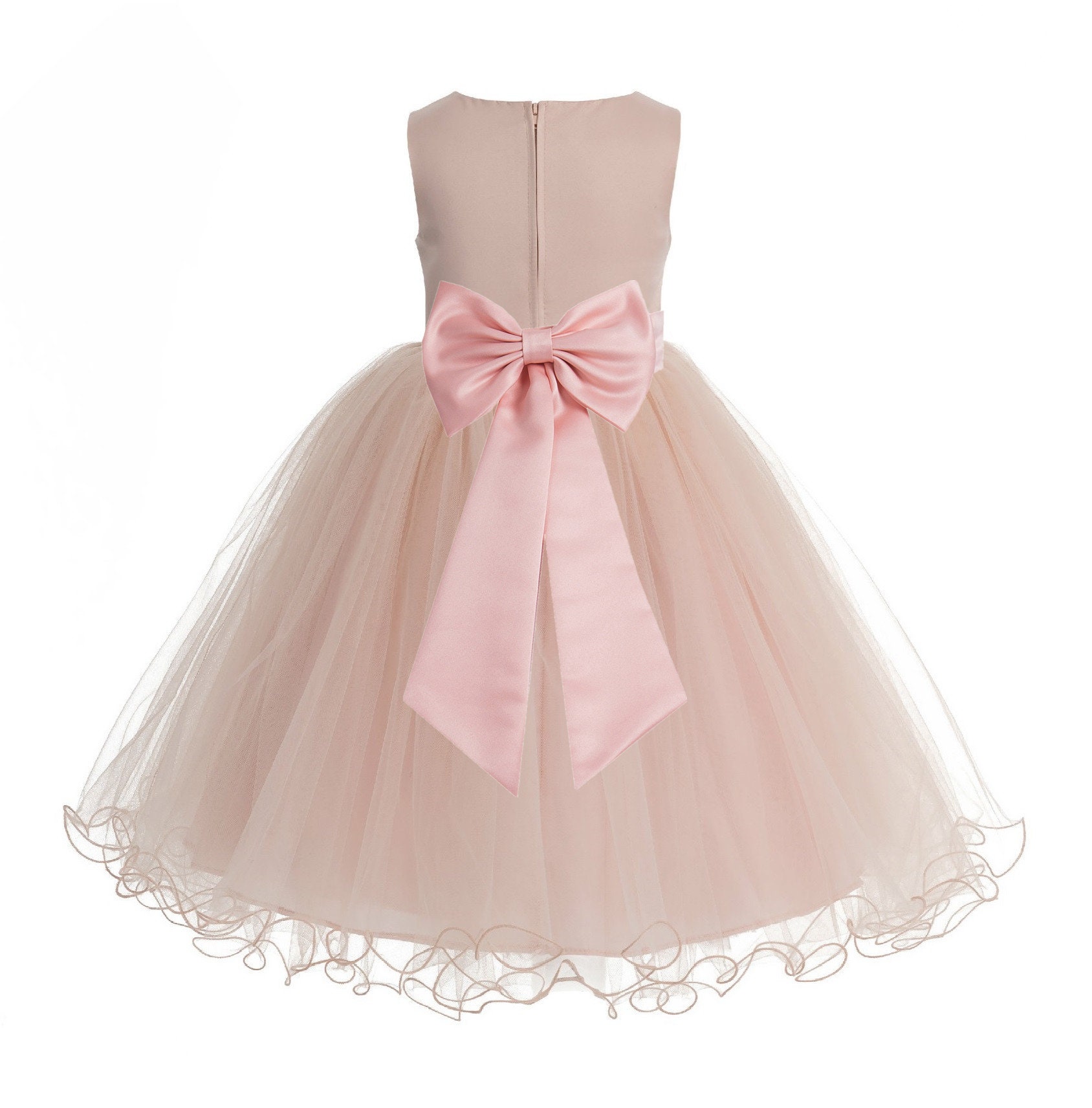 Blush Pink Flower Girl Dress with Sash Bow Pink Tulle Dress Etsy