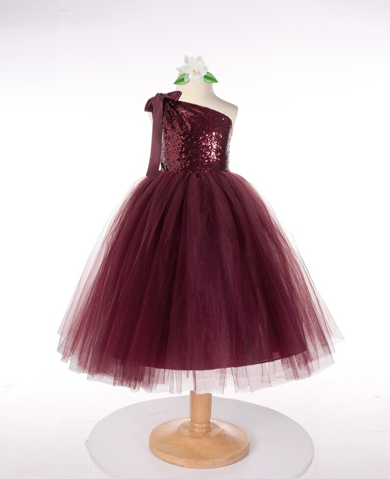 One Shoulder with Flower Flower Girl Dress Daffodil
