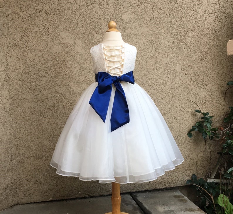 Organza with Ivory Lace Appliqued Short Dress Chocolate main image 1