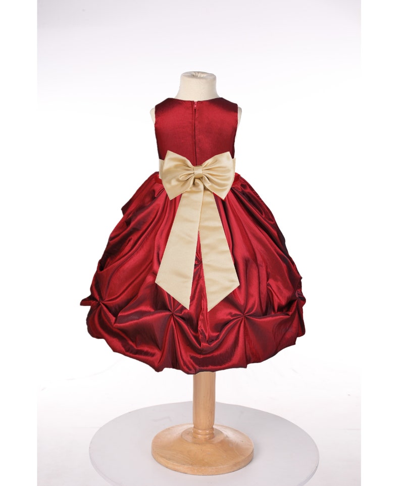 apple red flower girl dresses
