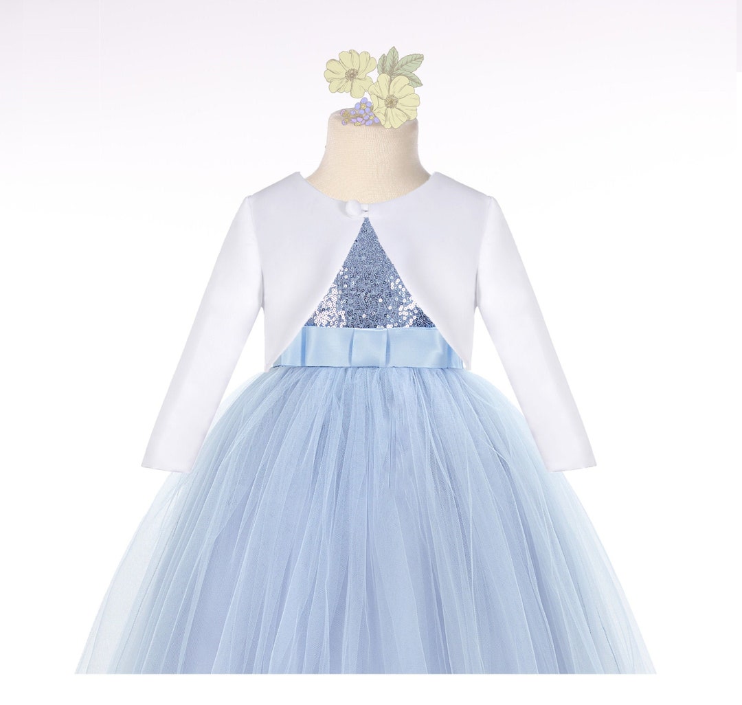 Wedding Flower Girl Satin Jacket, Ivory Bolero, Junior Bridesmaid Dress