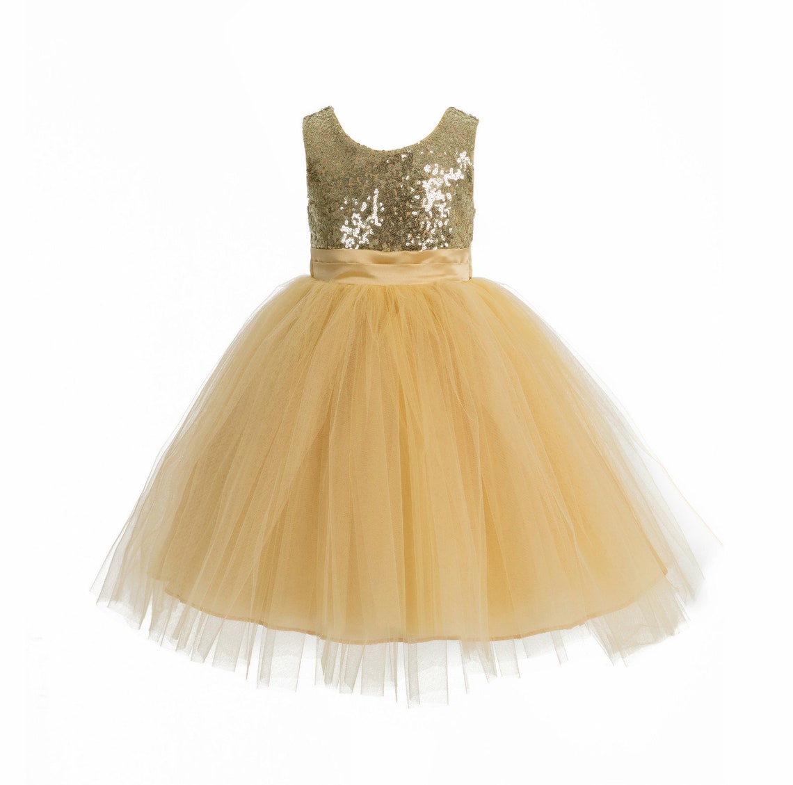 Rose Gold Sequins Mesh Flower Girl Dress Tulle Dresses Wedding | Etsy