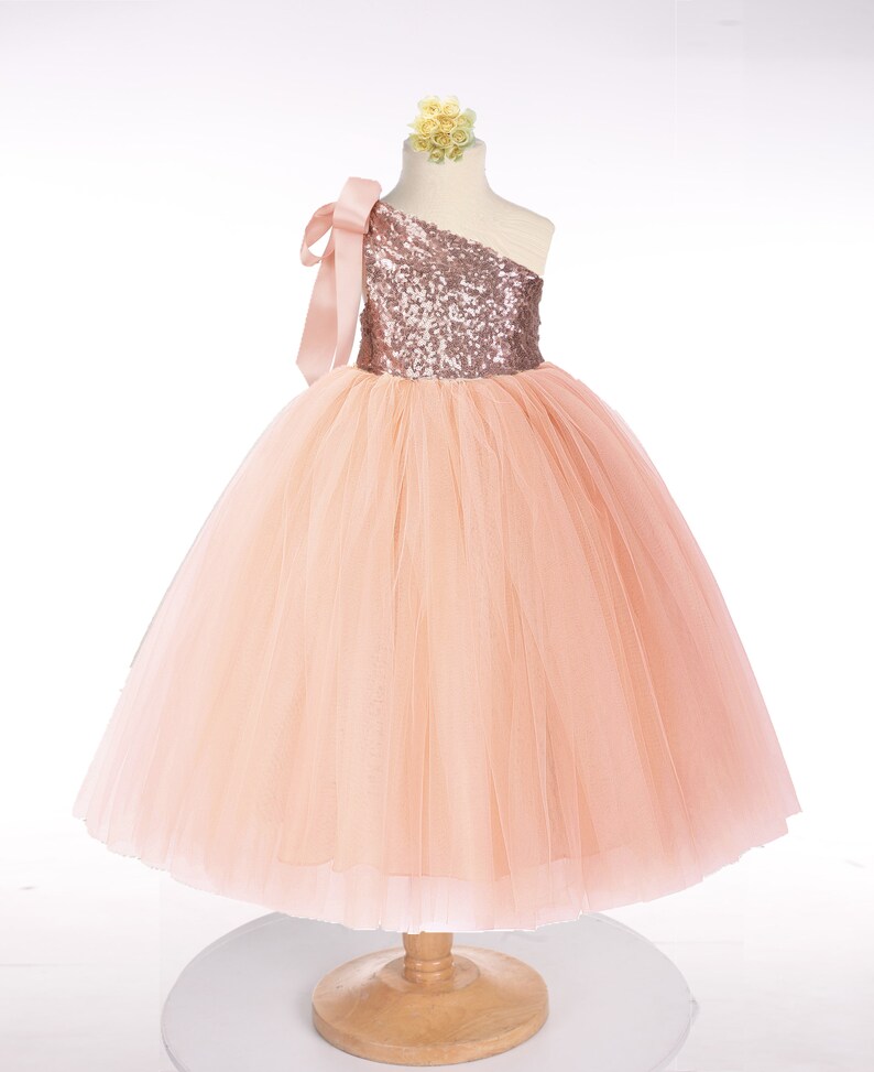 One Shoulder with Flower Flower Girl Dress Lilac