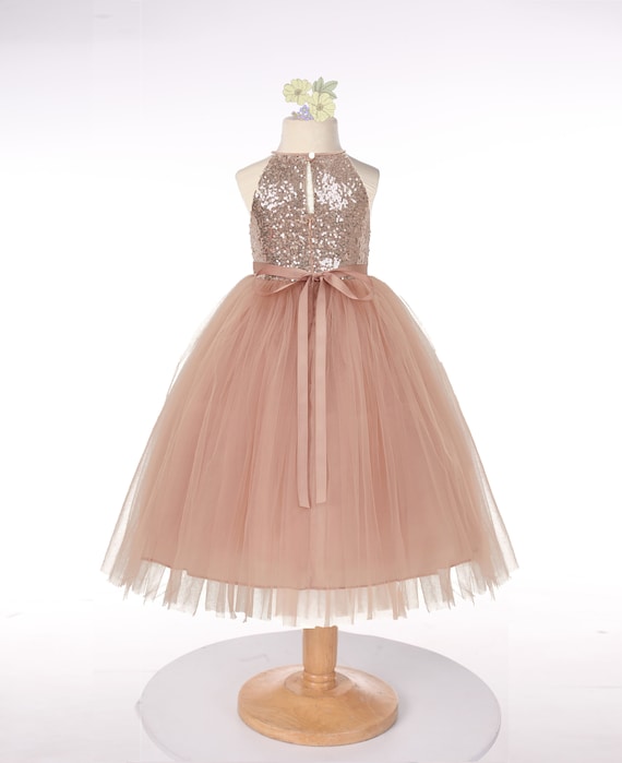Halter Sequin Flower Girl Dress Toddler Dress Communion Dress - Etsy