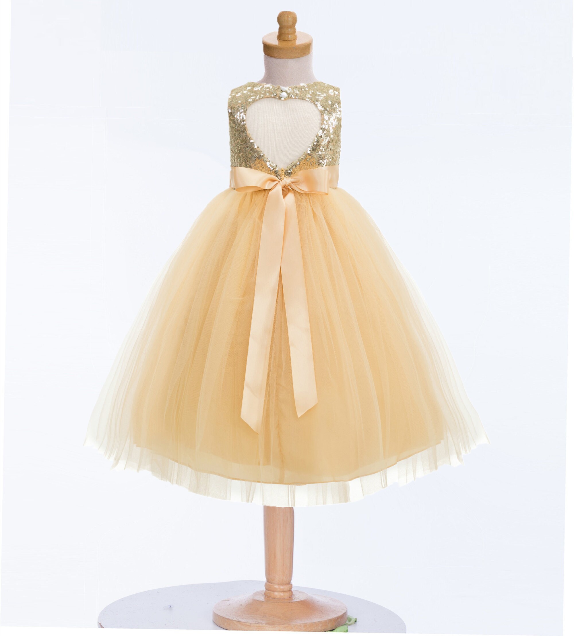 Rose Gold Sequins Mesh Flower Girl Dress Blush Tulle Dresses | Etsy