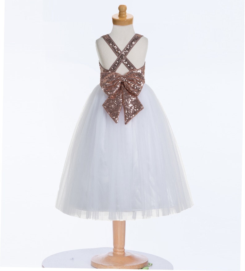 Sparkling Sequin Tulle Flower Girl Dresses Junior Bridesmaid | Etsy