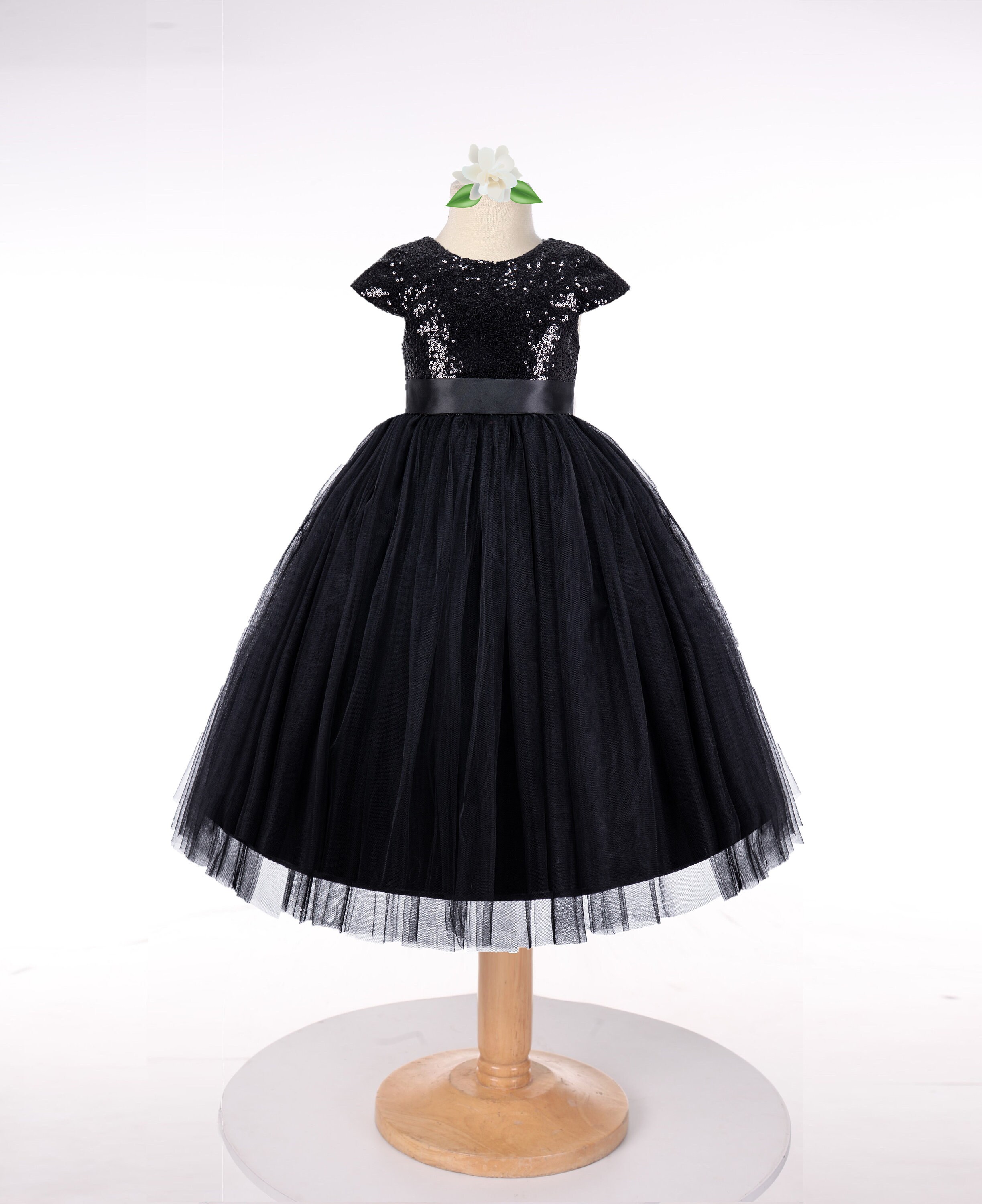 Rose Gold Sequins Mesh Flower Girl Dress With Sleeves Tulle Etsy UK