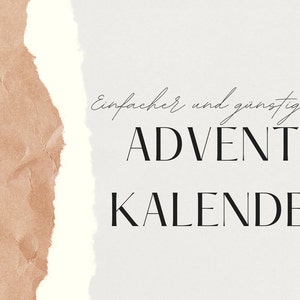 Advent calendar inspiration for digital download, Advent calendar to make yourself, personalized last minute gift