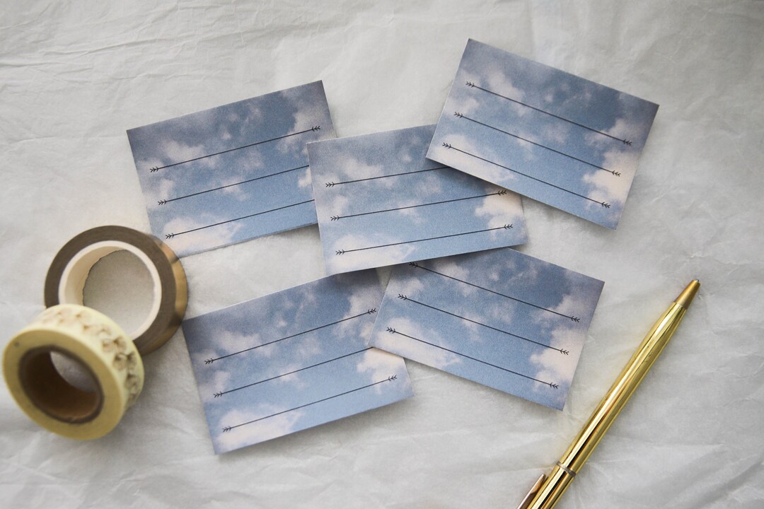Sky Label Set of 5 Labels With Sky Motif - Perfekt for Mailart, Office ...