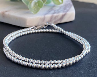 Sterling Silver Ball Bead Necklace: Layering Choker