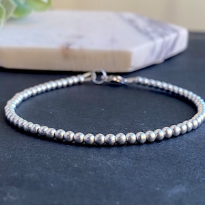 Ball Bracelet Sterling Silver Bead bracelet 14k Gold Ball Bracelet Dainty Layering Stacking Bracelet Birthday Gift For Her 3mm 4mm