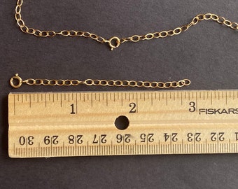 Sterling Silver & 14K Gold Filled Extender Chain: Adjustable Necklace Bracelet Anklet