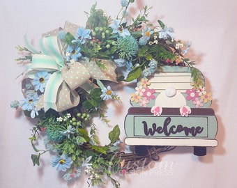 Easter Farm Truck Welcome Wreath| Spring Wreath | Everyday Wreath