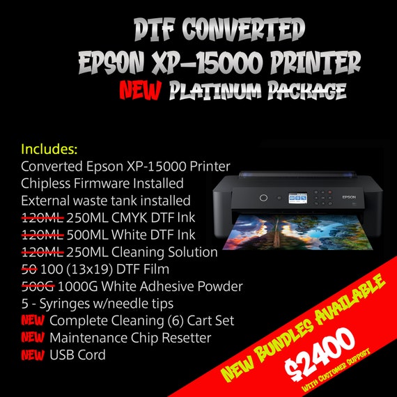 DTF Converted Epson XP-15000 Printer, Direct to Film Printer, DTF Bundle,  Dtf Starter, 2 Yrs Experience, Fb Group Support,  Channel 
