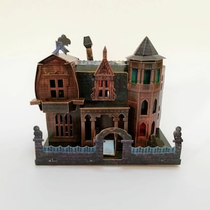 La "Casa de terror de papel" Un modelo de papel de casa de terror. Descarga instantánea. Arte y artesanía de abanicos de papel. Imprimir, cortar, doblar.