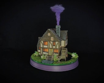 Handmade Miniature House of Spells Diorama with LED Light