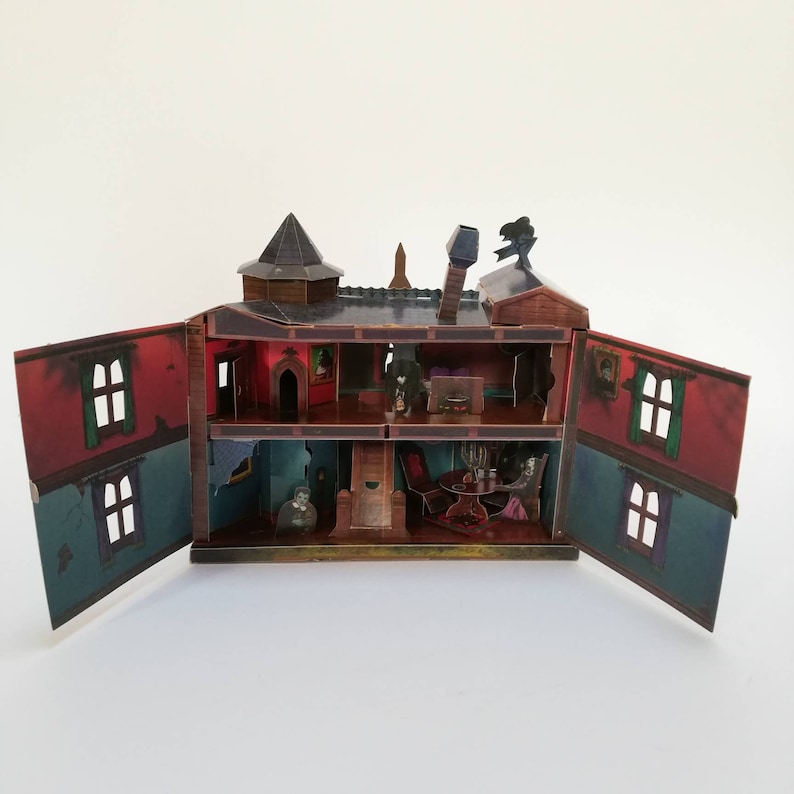 The Paper Horror Home A Horror House Paper Model. Instant Download. Paper fan Art and Craft. Print, Cut, Fold. image 4