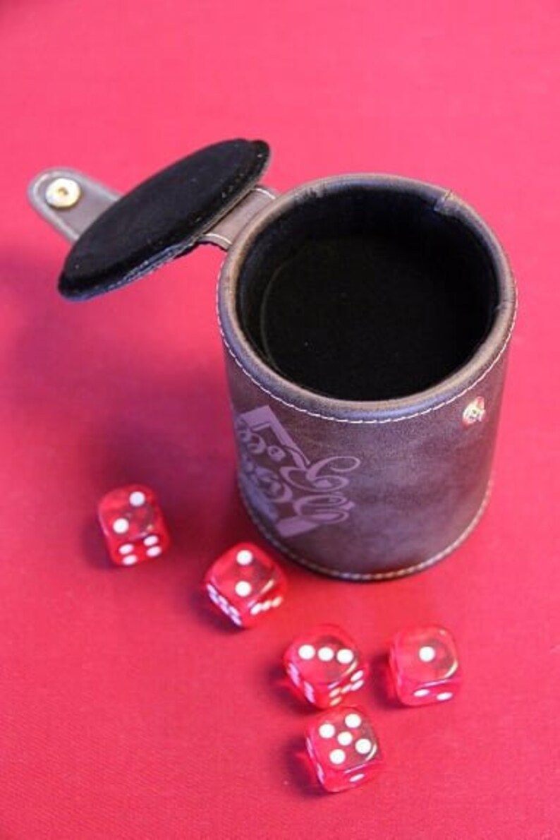 Custom Dice Cup With Lid Holds 5 Dice Your Logo Here Faux Etsy