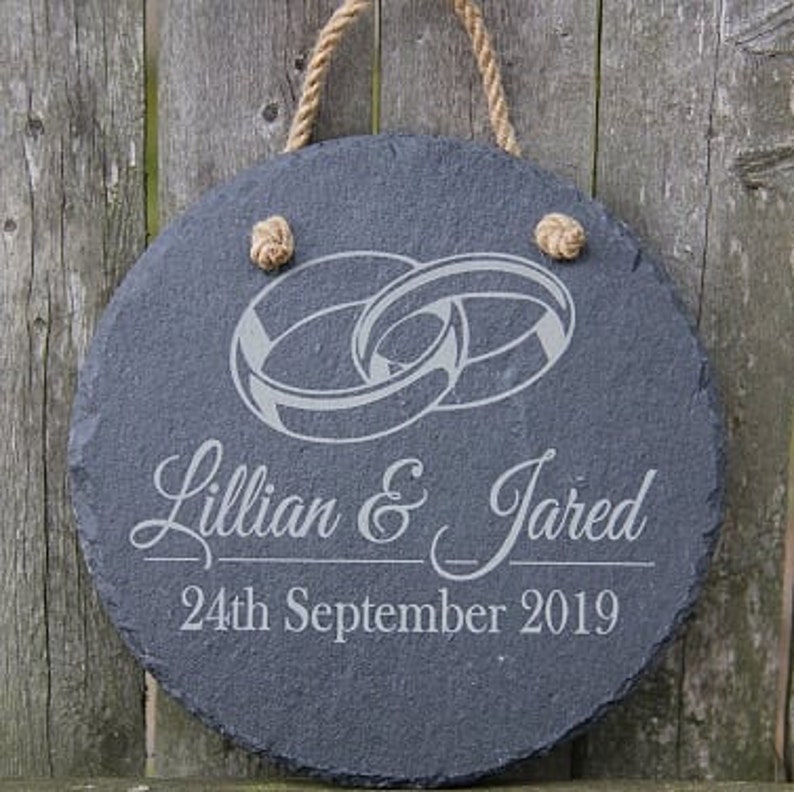 Customizable Wedding Gift for Couple Engraved Slate Wedding Etsy