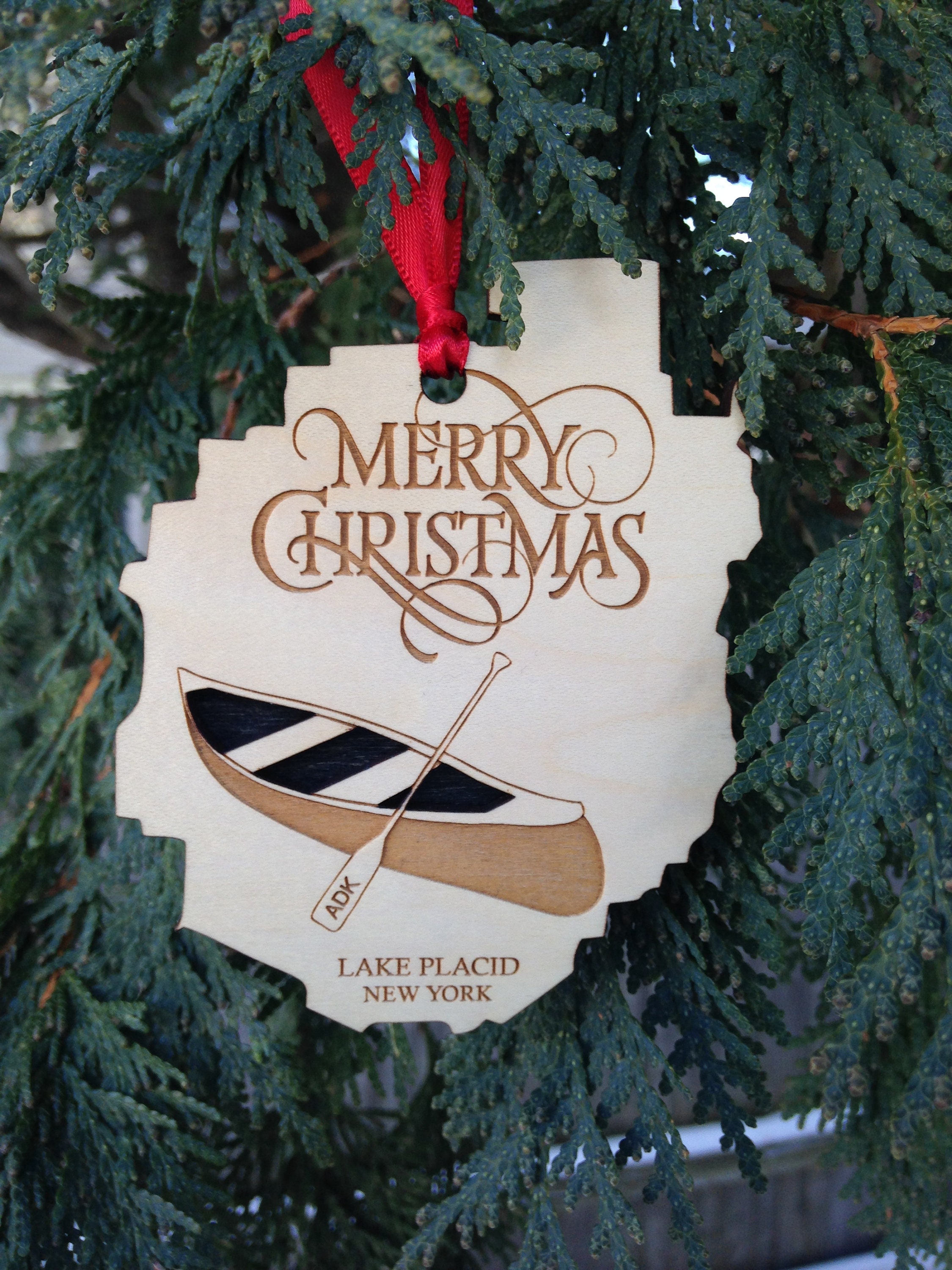 Lake Placid Wood Christmas Ornament Bobsled Ornament Custom Etsy