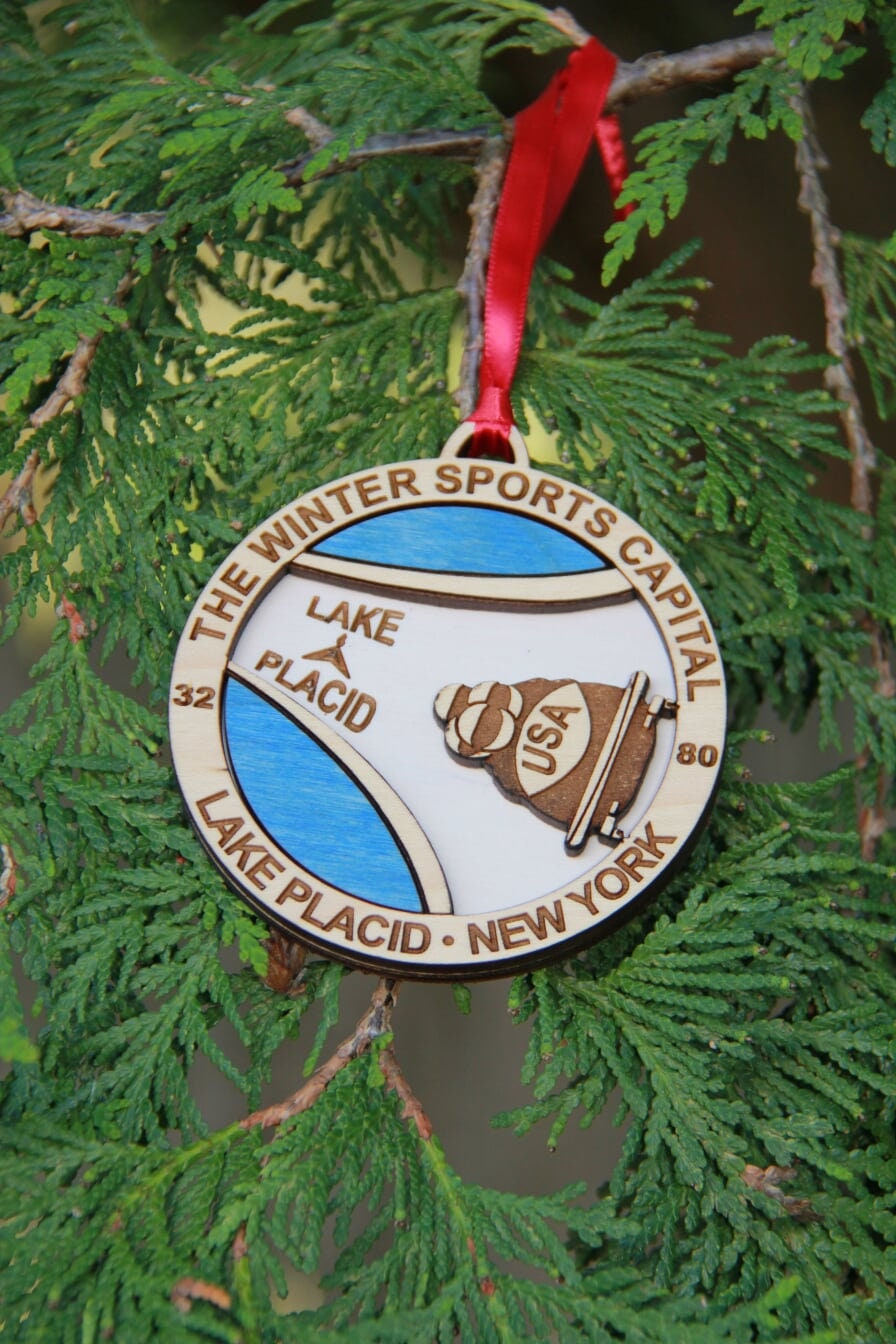 Lake Placid Wood Christmas Ornament Bobsled Ornament Custom Etsy
