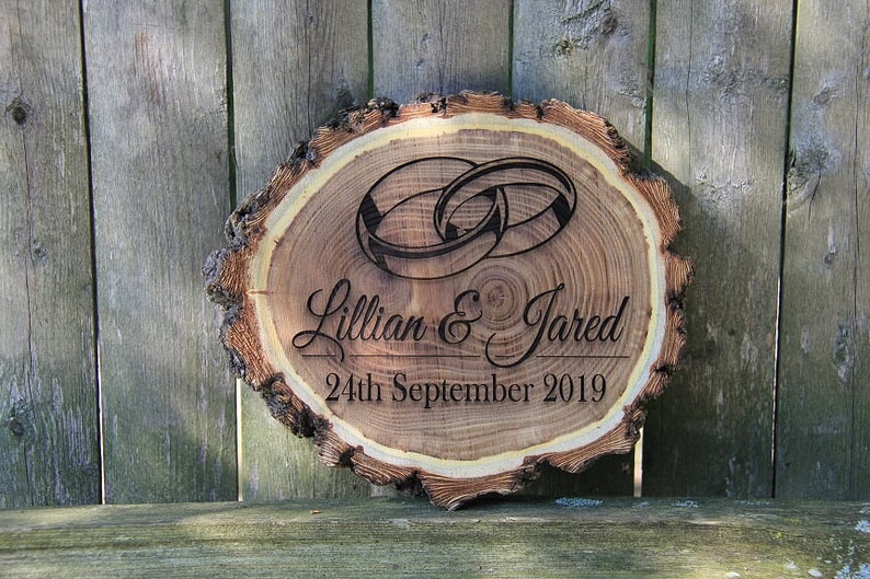 Engraved Rustic Log Plaque,