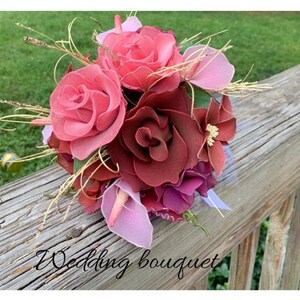 Wedding bouquet handmade, Special bouquet roses-calla lily