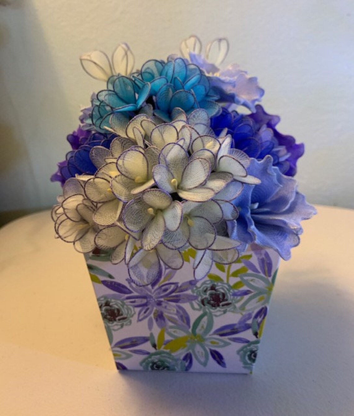 Blue Hydrangea Blue purple Flower Arrangementgift Box - Etsy