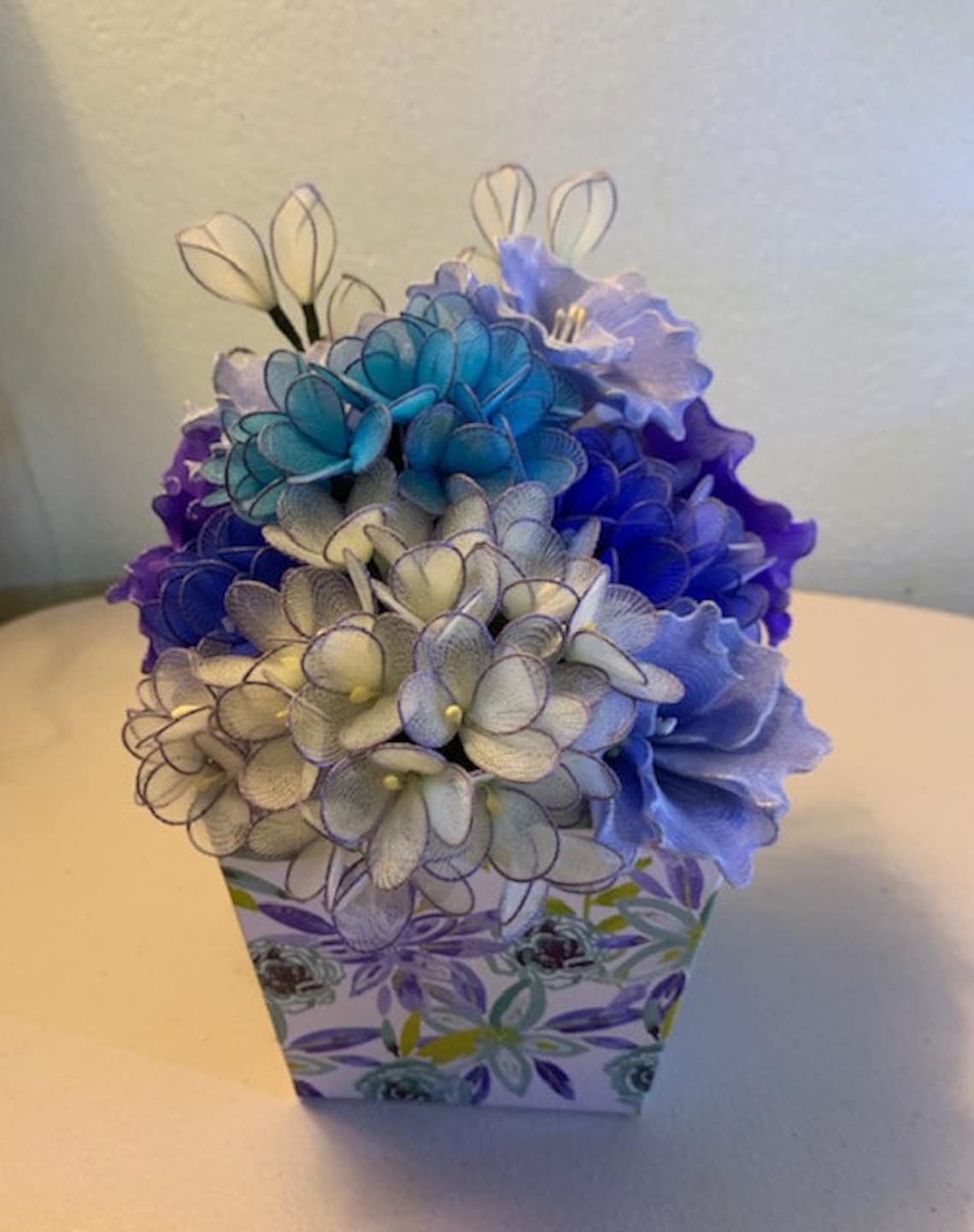 Blue Hydrangea Blue purple Flower Arrangementgift Box - Etsy