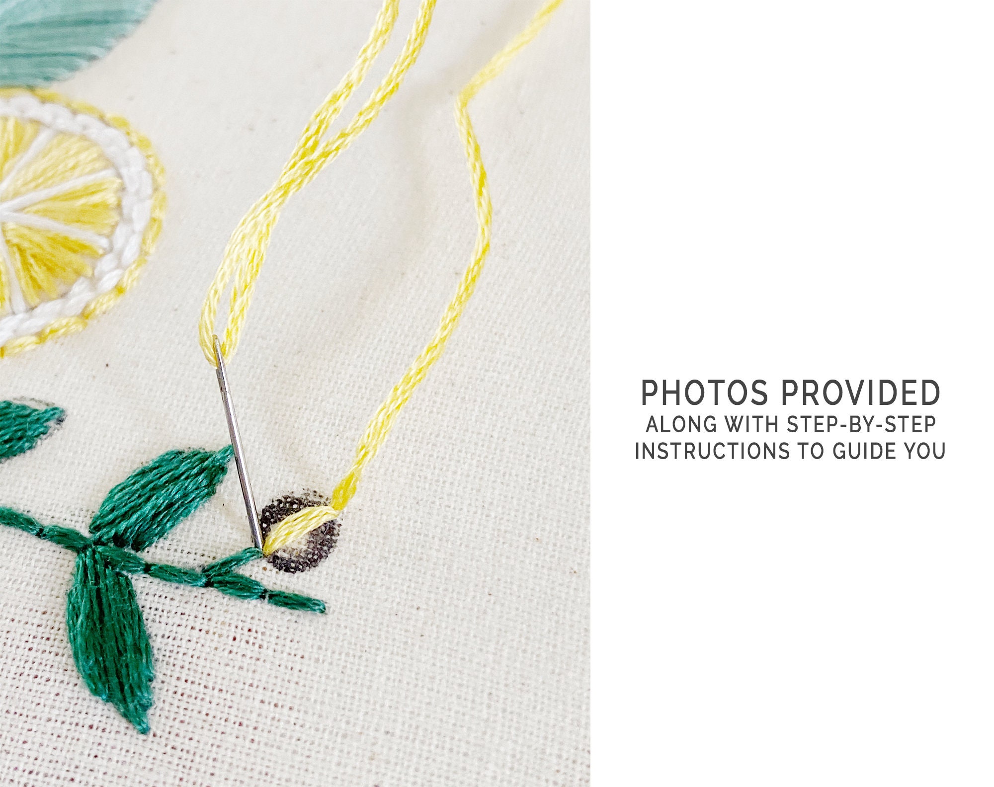 PDF EMBROIDERY PATTERN ⨯ Lemon Tree | Lemon Fruit Pattern for Beginners ...
