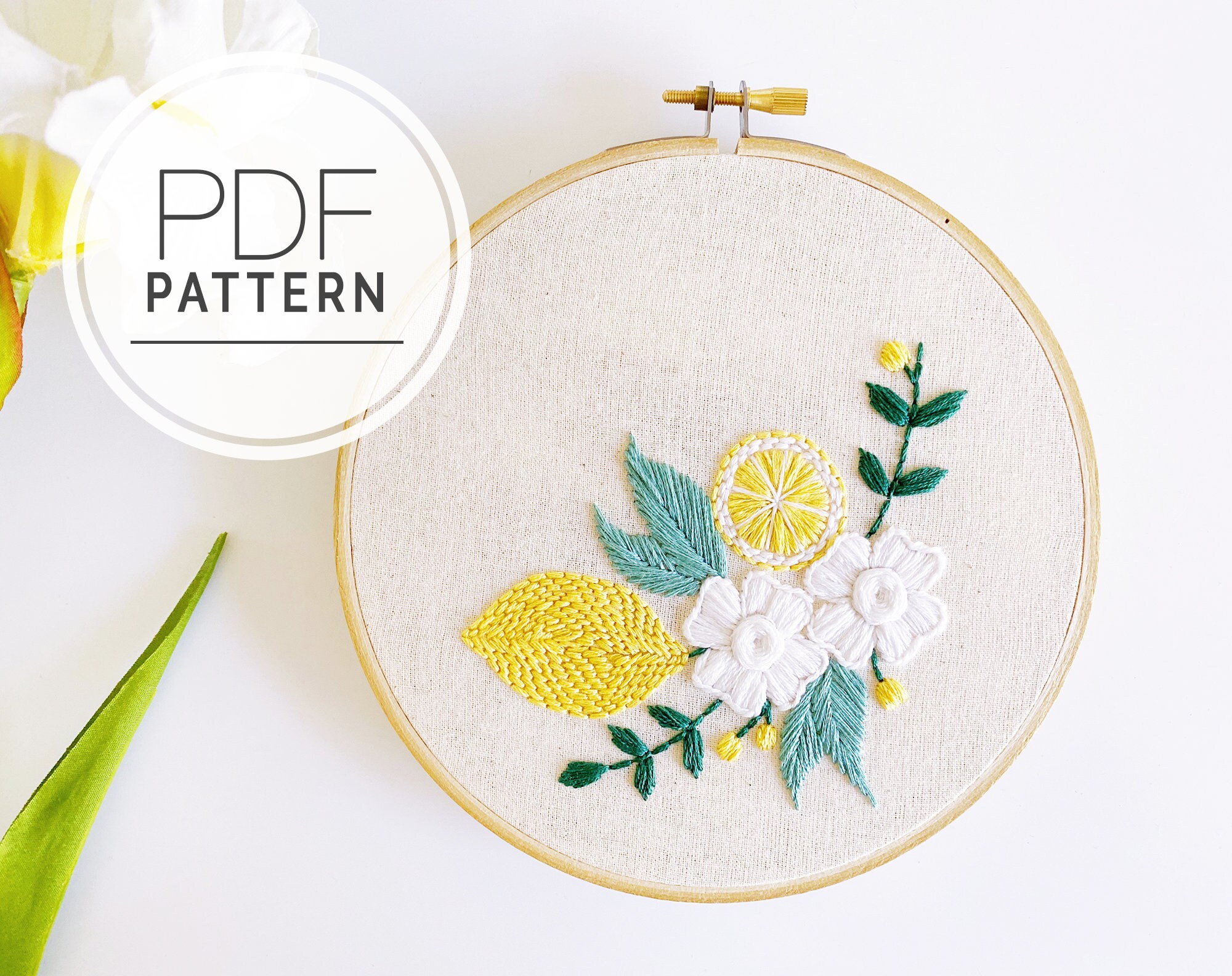 PDF EMBROIDERY PATTERN Lemon Tree Lemon fruit pattern for Etsy