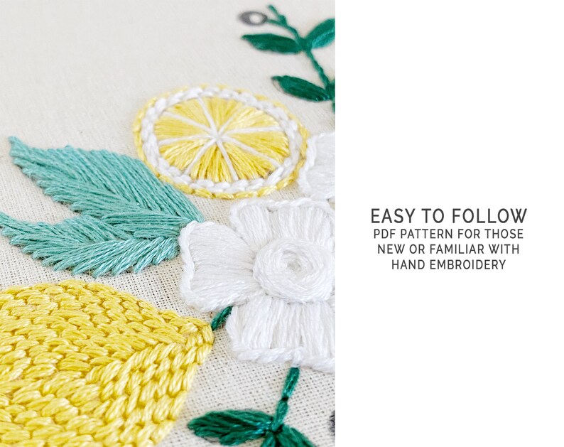 PDF EMBROIDERY PATTERN ⨯ Lemon Tree | Lemon Fruit Pattern for Beginners ...