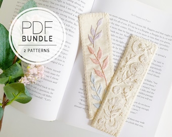 PDF STICKMUSTER ⨯ Lesezeichen | Handgemachtes florales gesticktes Lesezeichen Pdf Muster - handgemachte Geschenkidee - diy Geschenke - personalisiertes Geschenk