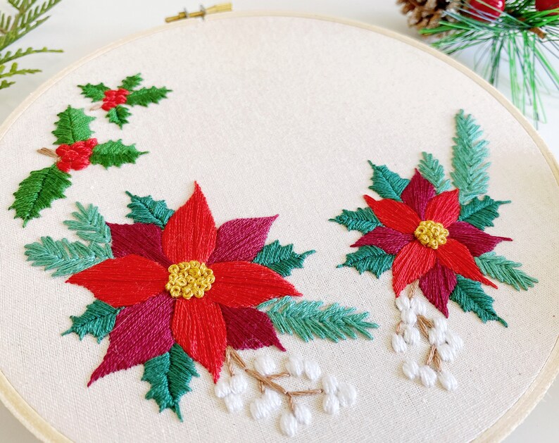 Pdf jessecmault pattern poinsettia wreath hand jessecmault etsy Pdf jessecmault pattern poinsettia wreath hand jessecmault etsy