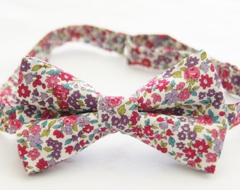 Pink/Purple floral bowtie