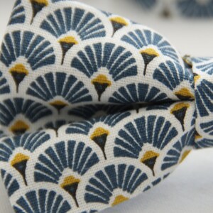 Noeud papillon motifs bleu/jaune image 2