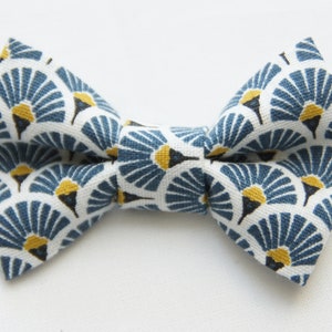 Hair bow pattern blue/yellow image 1