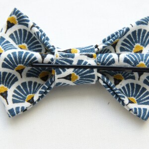 Hair bow pattern blue/yellow image 2