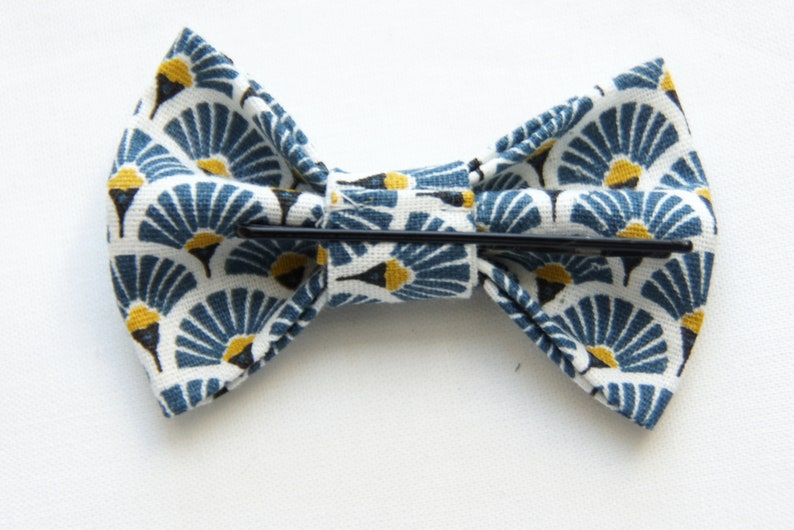 Hair bow pattern blue/yellow image 2