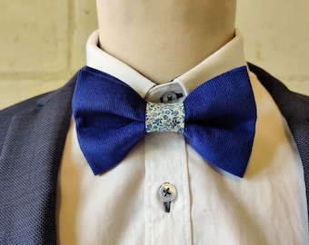 Blue velvet bow tie