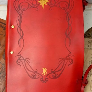 Buch des Roten Buches Bilbo Bolson / Buch Herr der Ringe / Mittelerde Ledernotizbuch