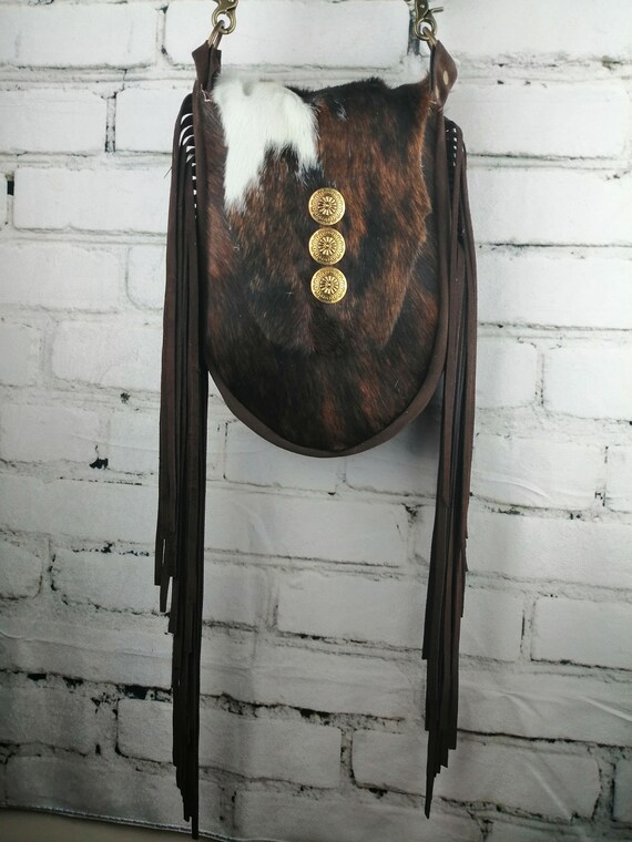 Cow Bags Woman/ Leather Handbag Fringed Festival Rodeo / Designs purse original