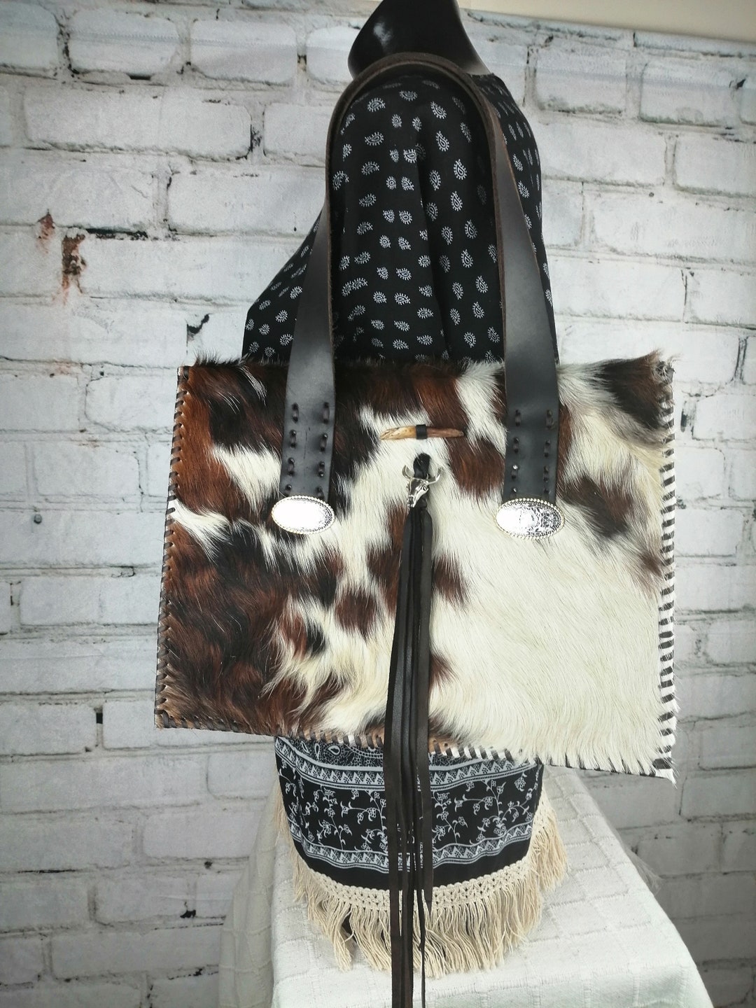 Cowhide Bag Woman/purse Hippie/ Shoulder Bag Design Cowgirls/ - Etsy