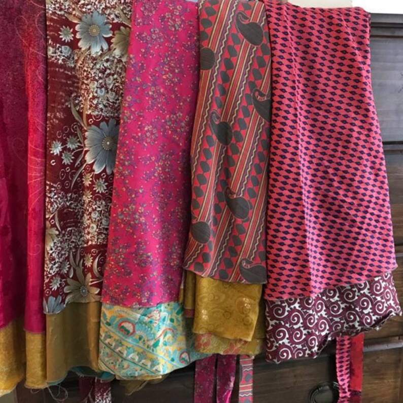 Long Sari Silk Wrap Skirt Sz 14-20 | Etsy